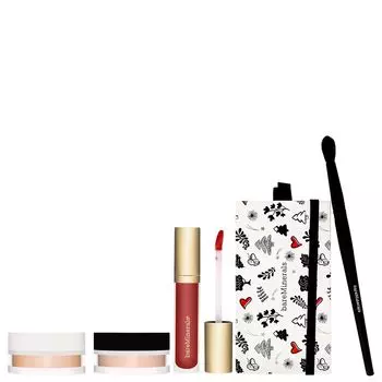 bareMinerals набор: рассыпчатая минеральная основа, 8 г + минеральная пудра, 9 г + палетка для макияжа лица и глаз, 7 г + блеск для губ Gen Nude Creamier, 4 мл + многофункциональная кисть, 1 шт.