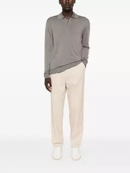 Barena рубашка-поло из тонкой шерсти, серый