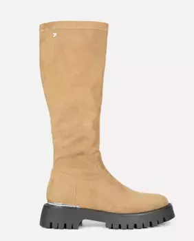 Бархатистые женские ботинки с металлизированной отделкой и спортивной подошвой Gioseppo, цвет Camel