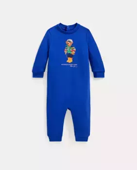 Бархатистый комбинезон для мальчиков с Polo Bear Polo Ralph Lauren, синий