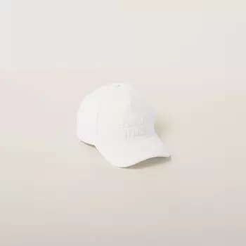 Бархатная бейсболка Miu Miu, белый