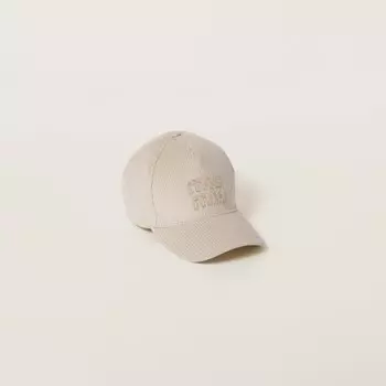 Бархатная бейсболка Miu Miu, белый