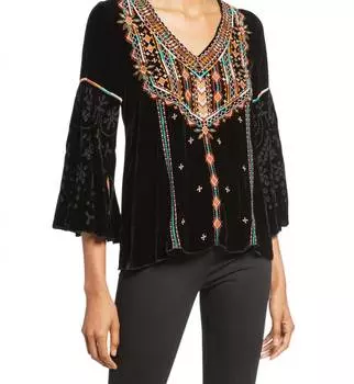 Бархатная блузка Chiri Swing Blk Johnny Was