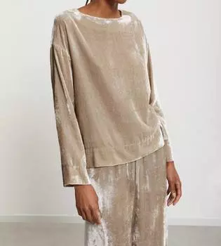 Бархатная блузка в камне Ottod'ame, цвет stone