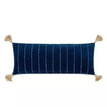 Бархатная декоративная подушка Kantha, 13 x 36 дюймов Surya, цвет Blue