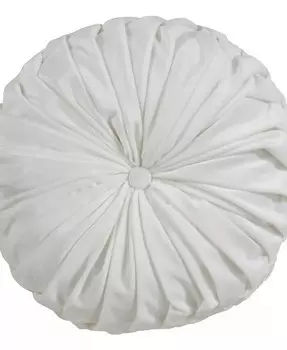 Бархатная декоративная подушка с защипами, 14 x 14 дюймов Saro Lifestyle, белый