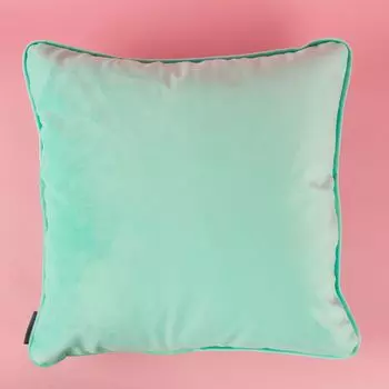 Бархатная кайма для подушки и наполнитель из перьев мятный 50х50см Schner-Leben