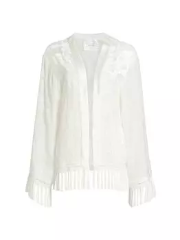 Бархатная куртка Frida с цветочным принтом Devor Galvan, белый