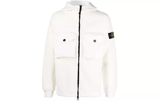 Бархатная куртка мужская белая Stone Island, белый