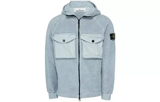 Бархатная куртка мужская жемчужно-серая Stone Island, серый