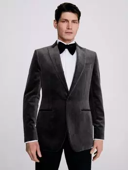 Бархатная куртка приталенного кроя Moss, серый