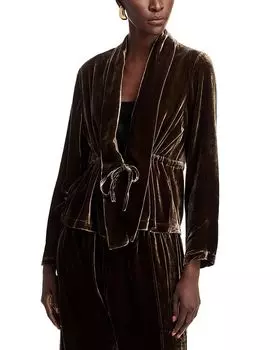 Бархатная куртка с высоким воротником Eileen Fisher, коричневый