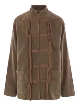 Бархатная куртка с застежкой-тогл Uma Wang, коричневый