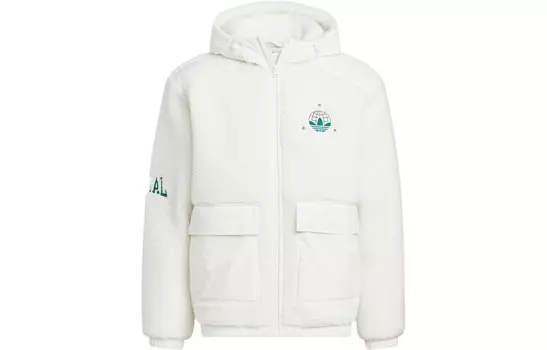 Бархатная куртка унисекс белая Adidas Originals, белый