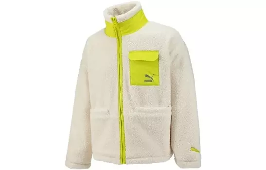 Бархатная куртка унисекс белая Puma, белый