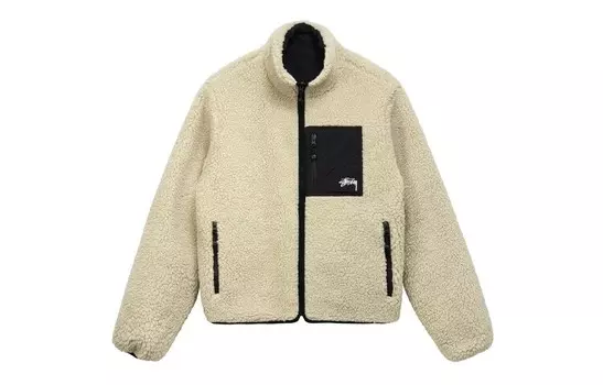 Бархатная куртка унисекс цвета слоновой кости Stussy, кремовый