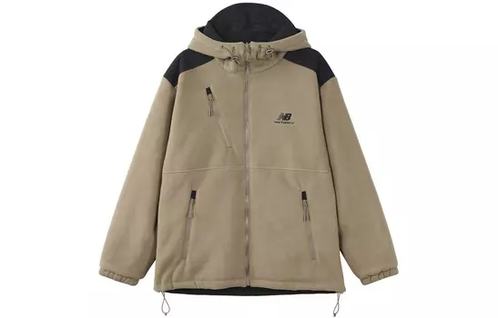 Бархатная куртка унисекс хаки New Balance, хаки