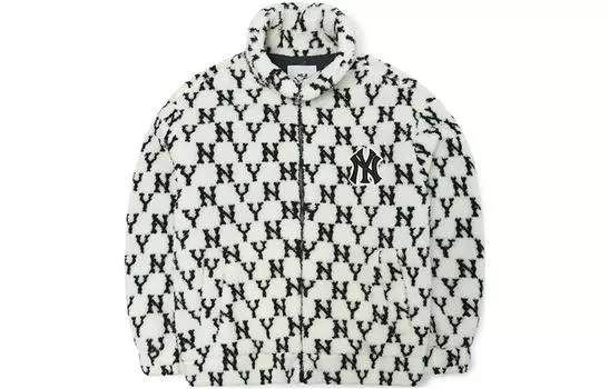 Бархатная куртка унисекс MLB, Крем