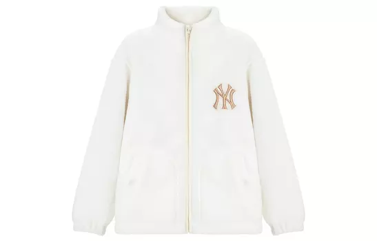 Бархатная куртка унисекс MLB, Крем