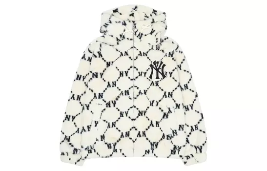 Бархатная куртка унисекс MLB, Крем