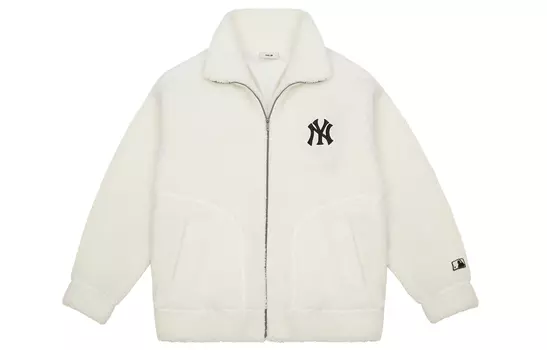 Бархатная куртка унисекс MLB, Крем