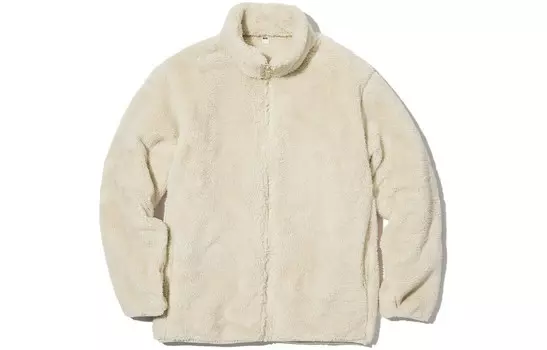 Бархатная куртка унисекс молочно-белая - 01 Uniqlo, белый