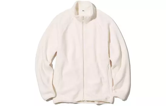 Бархатная куртка унисекс молочно-белого цвета Uniqlo, слоновая кость
