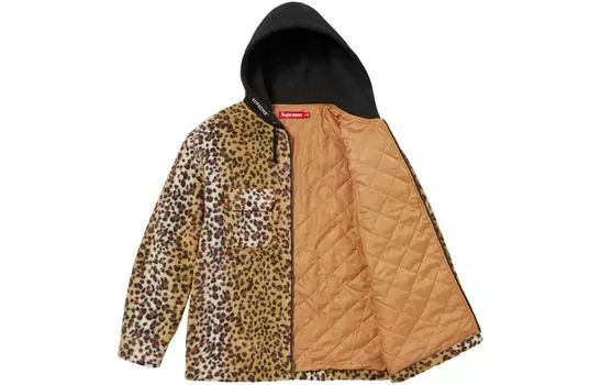 Куртка Supreme флисовая, черный / желтый