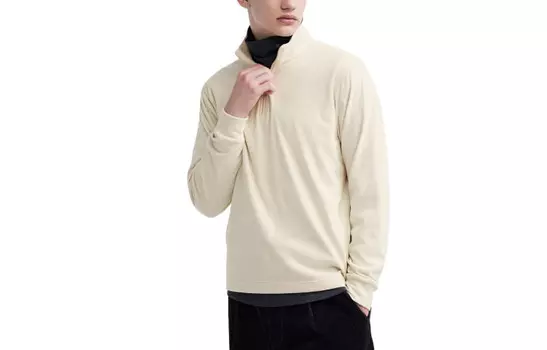 Бархатная куртка унисекс светло-бежевого цвета Uniqlo, светло-бежевый