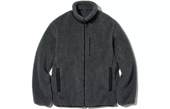 Бархатная куртка унисекс темно-серая - 08 Uniqlo, темно-серый