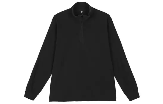 Толстовка Uniqlo унисекс флисовая с полумолнией, 09 черный