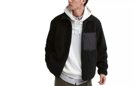 Куртка Uniqlo Unisex Windproof Outer Fleece, 09 черный