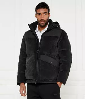 Бархатная куртка в коже Regular fit Boss Orange, черный