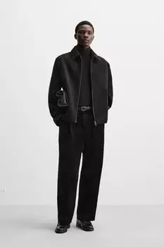 Бархатная куртка ZARA, черный
