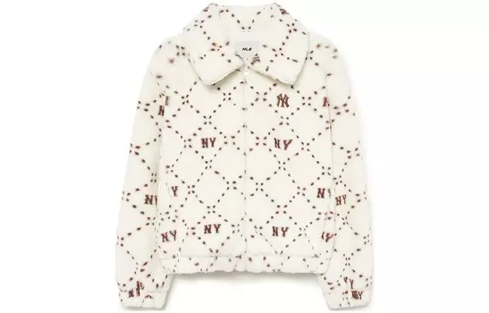 Бархатная куртка женская белый Mlb