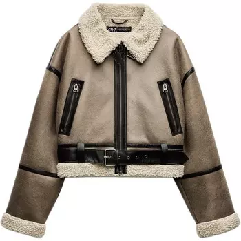 Бархатная куртка женская цвета норки Zara, цвет Mink Color