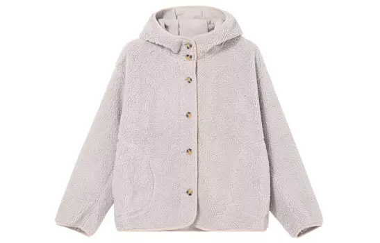 Бархатная куртка женская светло-бежевая Uniqlo