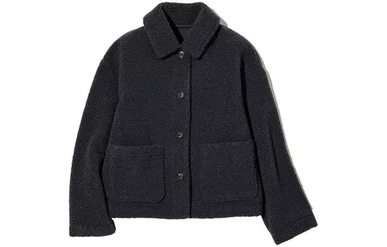 Бархатная куртка женская темно-серая - 08 Uniqlo