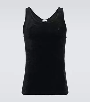 Бархатная майка Saint Laurent, черный