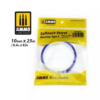 Бархатная малярная лента Softtouch №3 (10 мм x 25 м), Assorted Painting Accessories (AMMO)