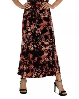 Бархатная макси-юбка без застежки Liverpool Los Angeles, мультиколор