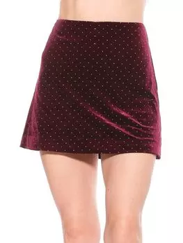 Бархатная мини-юбка Finn Alexia Admor, цвет Burgundy