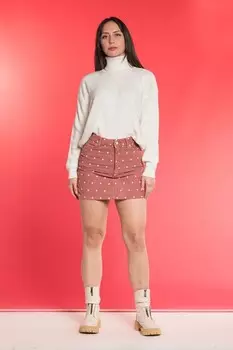 Бархатная мини-юбка Herita, розовый