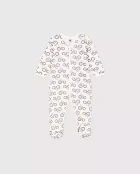 Бархатная пижама с тракторами для малыша. Petit Bateau, разноцветные