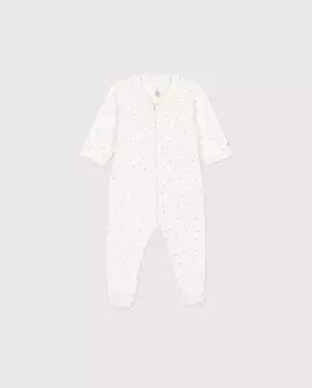 Бархатная пижама со звездами для малышки. Petit Bateau, белый