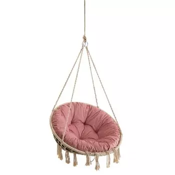 Бархатная подушка для подвесного стула, подушка для сиденья на стул, подвесное кресло-корзина, подушка для дома, моющаяся подушка, круглая, качели, подушка-качалка, темно-синий, 65 см Stanisaw Jurga, розовый