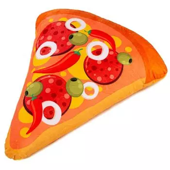 Бархатная подушка Ferocity для детской комнаты размером 50 см; Украшение для детей на мотив разноцветной пиццы [091]
