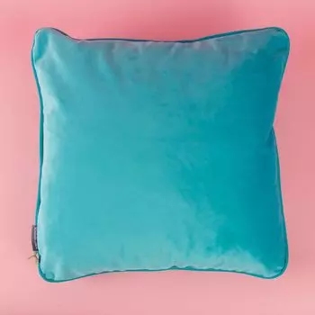 Бархатная подушка с окантовкой и наполнителем из перьев бирюзовый 50х50см Schner-Leben