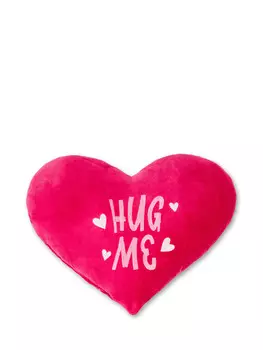 Бархатная подушка с вышивкой в виде сердца Coincasa, темно-розовый