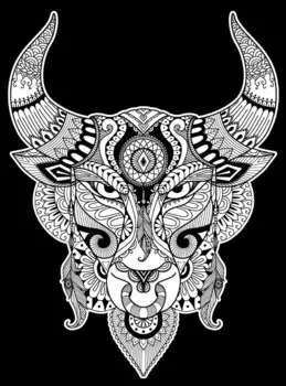 Бархатная раскраска, бык Painting Velvet